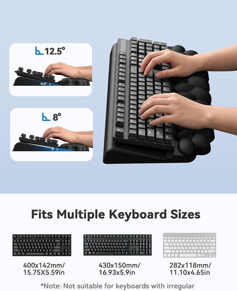 Laborio Cloud Wrist Rest for Keyboard and Mouse for Desktop, PU Leather Cloud Computer Keyboard Stand with Mouse Pad