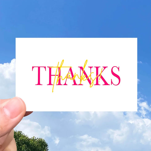 RXBC2011 Pack 100 Elegant pink Thank You Cards with Gold Accent of Hotpink