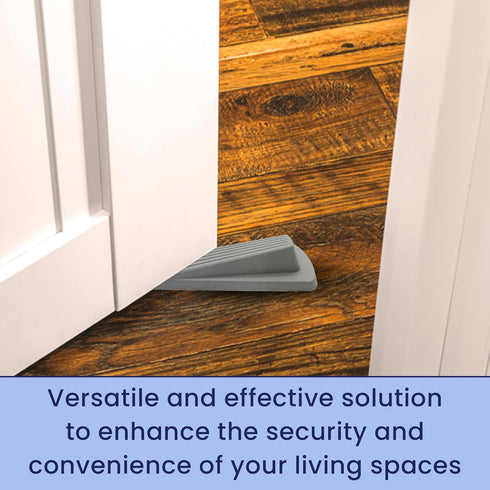 Door Stoppers for Floors - Holds Open & Prevents Lock-Outs for Carpet, Tile, Concrete & Wood - Pack of 3, Gray