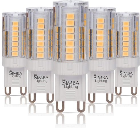 Simba Lighting G9 LED Light Bulb 4W T4 40W Halogen Replacement for Pendants Ceiling Lights, 5 Pack
