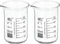 PATIKIL 50ml Tall Form Glass Beaker, 2 Pack 3.3 Borosilicate Glass Graduated Measuring Cups with Spout