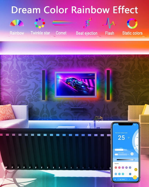 WS2812B WS2811 SP611E SK6812 WS2812 SM16703 UCS1903 5V~24V ALITOVE Bluetooth APP Controller Music Sync Addressable RGB