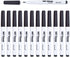 TWOHANDS Wet Erase Markers, Ultra Fine Tip 0.7mm, Low Odor Black Whiteboard Markers for Planning