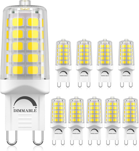 10 Pack G9 LED Bulbs Dimmable 5000K Daylight White, 4W 40W Equivalent