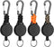 Heavy Duty Retractable Keychain, Carabiner Badge Holder, Steel Retractable Cord and Paracord, 4 Pack