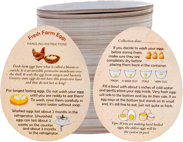 RucaDeco 500 Pcs Premium Fresh Farm Egg Handling Instruction Cards - 2.7 X