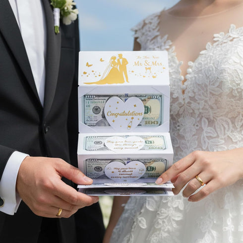 Apojgitn Wedding Money Card for Bride and Groom, Funny Wedding Envelopes to New Mr. & Mrs. Wedding's Money Holder