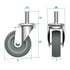 Caster Wheels 3 inch with No Brake Stem Casters, 1/2" -13 x 1-1/2" (Stem Diameter 1/2", Stem Length 1-1/2") Threaded Swivel Casters Set of 4 Heavy Duty Castors Grey