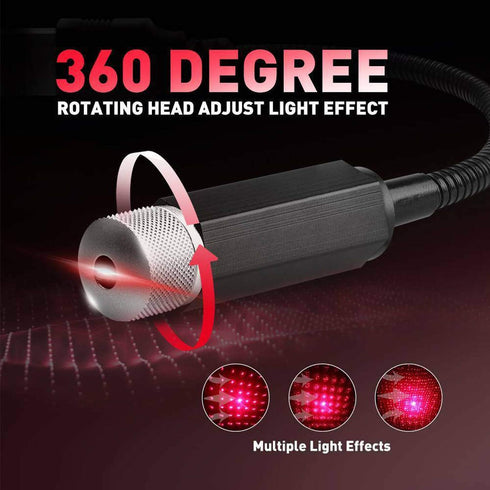 Mini LED Star Projector Night Light, Adjustable USB Night Light for Bedroom, Car, Party Decoration