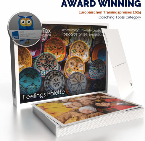 52 metaFox 'Feelings Palette' - Cards for Self-expression, Coaching, and Therapy l Express and work with your emotions