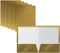 Better Office Products 2 Pocket Glossy Laminated Metallic Gold Paper Folders, Letter Size, 25 Pack