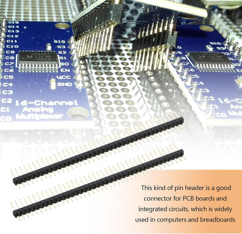 The Lord of the Tools 10Pcs 1.27mm Pitch Single Row Straight Vertical Pin Header, 40 Pin for Circuit Boards