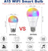 5W=40W, A15 Smart Bulb, Compatible with Alexa, Google Home, E26, Color Changing, Dimmable LED WiFi Light Bulbs, No Hub Required, 1 Pack by LEDEPLY