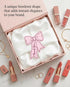 XOSQEF 200Pcs Packaging, 2.5 3.5" Pink Bow Thank You Cards Small Business, Cute Mini Thank You Cards for Bowknot Thank