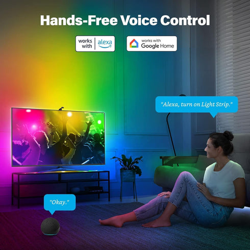 Sengled 50-60 inch G2 Ambient TV LED Backlights with Camera, Smart Strip Light for TVs PC, (TV Sync Supports Off-line)