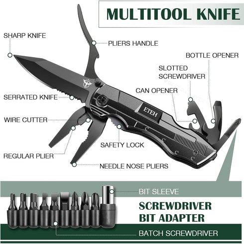 Gifts for Men Him Dad Boyfriend,Multitool Pocket Knife for Men,Anniversary Christmas Men Gifts for Birthday,Hiking Camping Knife with Screwdrivers Pliers Bottle Opener