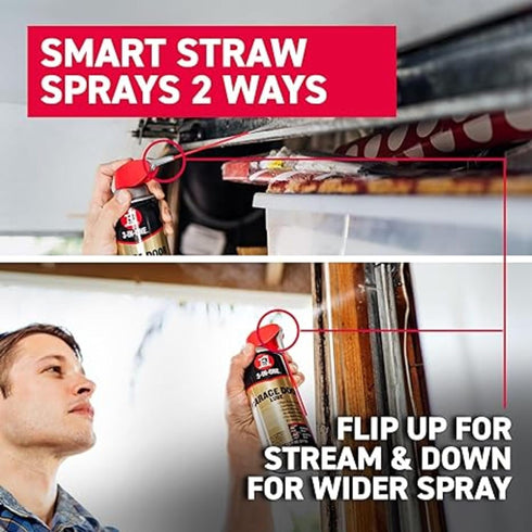 3-IN-ONE 2 11 OZ Pack, 100584, Professional Garage Door Lubricant with Smart Straw Sprays Ways, Twin Clear