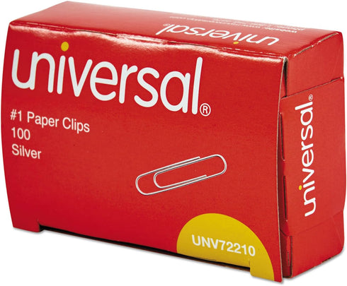 Paper Clips #1, Smooth Silver, 100 Clips/Box, 10 Boxes/Pack