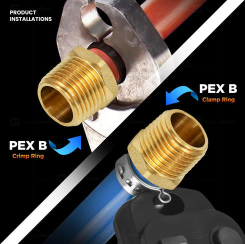 FQNB1010-OM 1 Inch x 1 Inch No Lead Adapters, Brass Construction Compatible w/PEX Piping, Easy to Install, 1 x 1