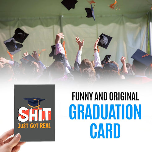 Funny Graduation Card with Envelope, Original Congratulatory Present for College or High School Graduate