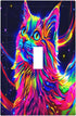 HTSAHKV Colorful Cosmic Cat Art Print Wall Plate Light Switch Cover Single Gang