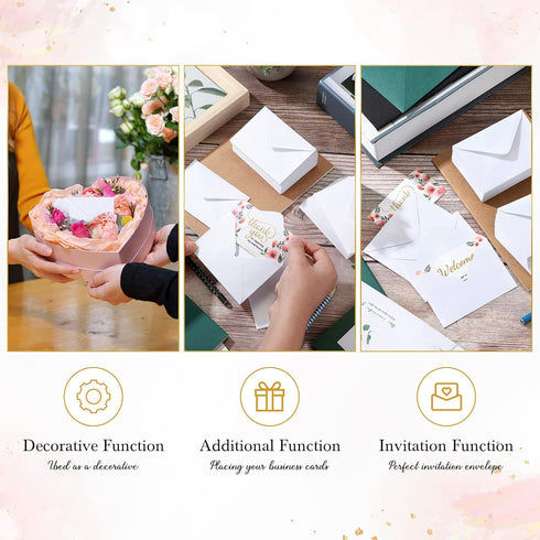 Yahenda 200 Count Mini Gift Card Envelopes Bulk Wedding Pocket Small Paper Envelopes for Mother's Day 4 x 2.7 Inch