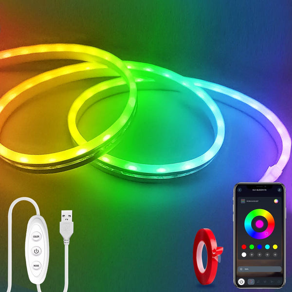 Yeewhale LED Neon Lights3.3ft USB Powered LED Strip Lights5V Color Changing Rope Light