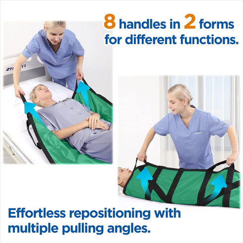 43" 36" Multipurpose x Positioning Bed Pad with Reinforced Handles - Reusable & Washable Patient Sheet for Turning