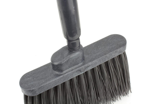 SPARTA 41083EC03 Plastic Color Coded Broom, 56 Inches Long with Unflagged Bristles and Angled Head for Small Debris