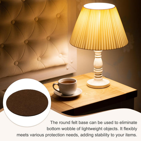12Pcs 2 Inch 2mm uxcell Lamp Base Felt, Dia Thick Adhesive Round Soft Felt Furniture Pads, Non-Slip Anti-Scratch Backed