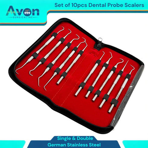 Avon Surgical 10 Pieces Kit - Dental Hygienist Oral Care Picks Single + Double-Ended with Varying Tips - Precision