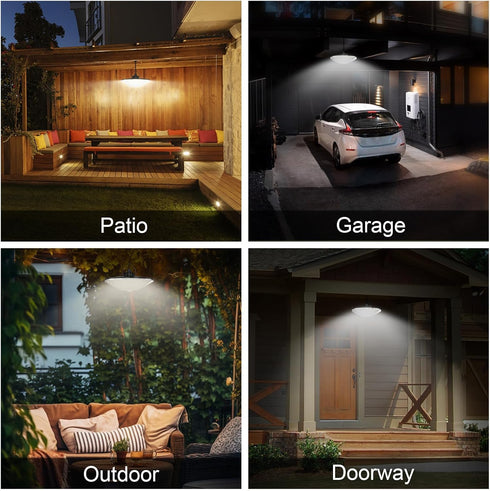 Latband 198LED 1200LM 5 IP65 16.5ft Solar Shed Light Solar Powered Motion Sensor Light, Modes Remote Control