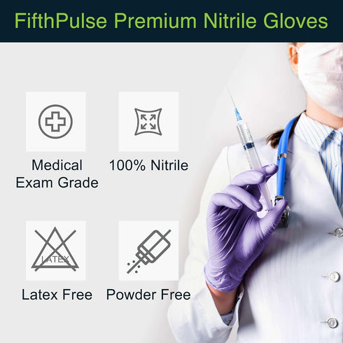 200 Count 3 Lilac Nitrile Disposable Gloves - - Mil Nitrile Gloves X Small - Powder and Latex Free Rubber Gloves