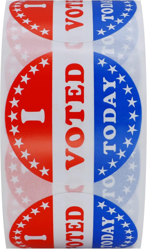 Hybsk I Voted Today with Red, White, and Blue Circle Stickers 1.5 Inch Round, 500 Labels Per Roll