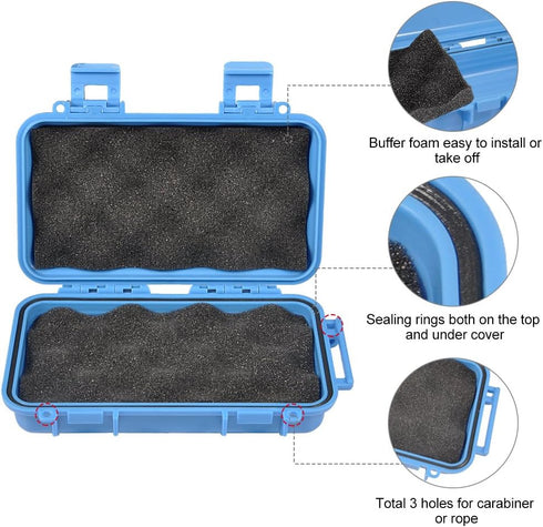 VGEBY Waterproof Box, Shockproof Dry Storage Box with Hard Plastic Protective Grip, Small, Blue