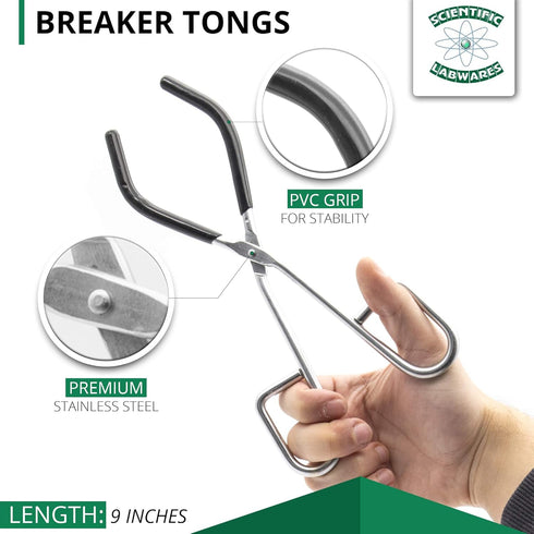Essential Lab Tools Starter Pack, Crucible Beaker Tongs, Lab Spatula, Test Tube Clamps, Premium Quality