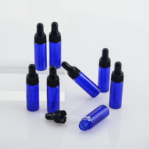 22 PCS 5ml Blue Small Dropper Bottles - Essential Oil Glass Bottle with Glass Eye Dropper