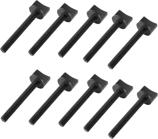 uxcell 1/4" x 2 Inches Thumb Screw Bolt Hand Driven Spade Plastic Screws, 10 Pcs British Standard