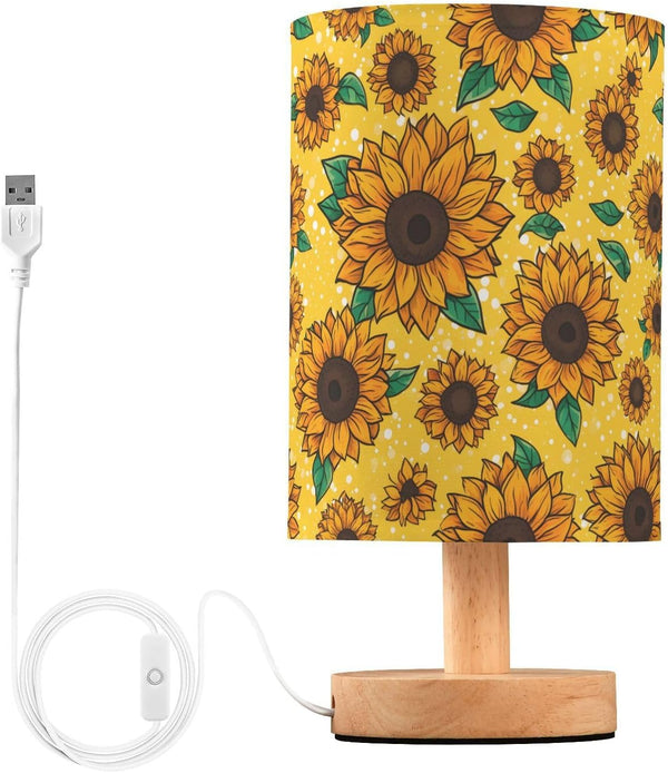 ALAZA Bedside Table Lamp for Bedroom Sunflower Nightstand LED Light Lamps with