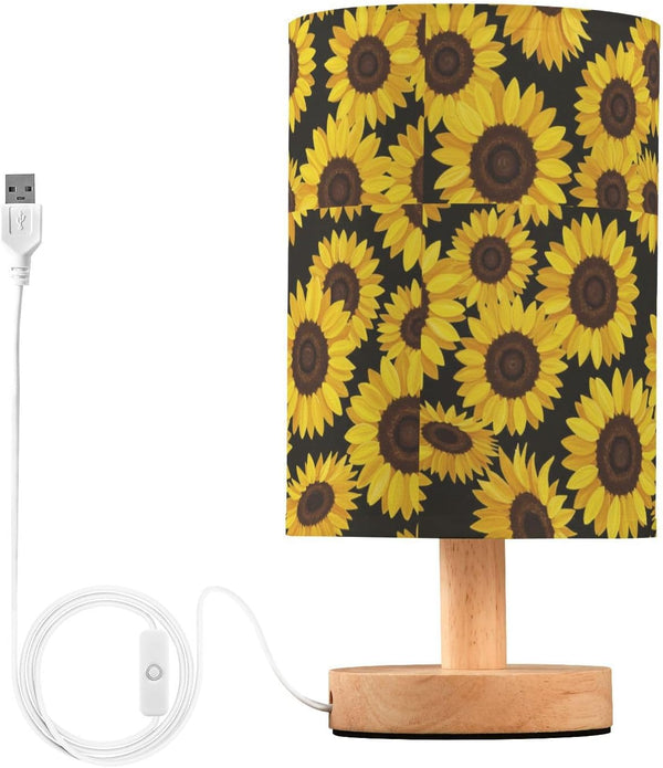 ALAZA Bedside Table Lamp for Bedroom Sunflowers Nightstand LED Light Lamps with