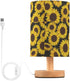 ALAZA Bedside Table Lamp for Bedroom Sunflowers Nightstand LED Light Lamps with