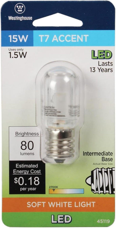 Westinghouse 4511920 15-Watt Equivalent T7 Clear LED Light Bulb, Intermediate Base, 4 Pack