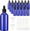 Tessco 20 Pack 3.4 oz Dropper Bottles, Empty Glass Bottles with Dropper Top Cap and Accessories for Oils