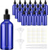 Tessco 20 Pack 3.4 oz Dropper Bottles, Empty Glass Bottles with Dropper Top Cap and Accessories for Oils