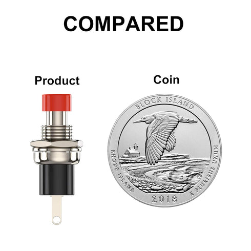 Momentary Push Button Switch, 10pcs Mini SPST Pushbutton Switches with Red Cap, 1A 250VAC Wire Normally Open(NO)