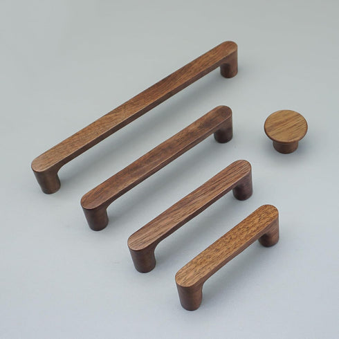 (1, 4" MFYS Walnut Wood Drawer Pulls Handes Rustic Cabinet Pulls Handles Wood Dresser Knob Kitchen Furniture Hardware