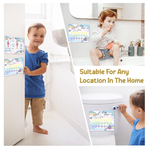 APIILVPQ 10 810" B01 Potty Training Chart with Reward Stickers, Potty Chart for Toddlers Girls, Rainbow Reward Training
