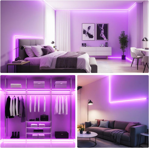 16.4ft 12V 300 iNextStation Pink LED Strip Lights, LED Light for Bedroom with LED Cuttable Tape Light for Kitchen