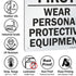 SmartSign S-2917-AL-14 "Think Safety First - Wear Personal Protective Equipment" Sign, 10" x 14" Aluminum