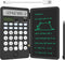 Portable Calculator with Notepad, 12 Digits Large Display, Rechargeable Solar Power for Office, School (Black)